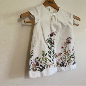 Zara Girl NWOT Floral Button Back Cotton Dress 2-3